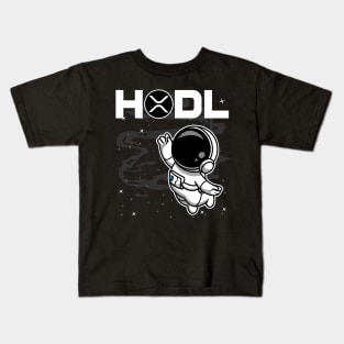 HODL Astronaut Ripple XRP Coin To The Moon Crypto Token Cryptocurrency Blockchain Wallet Birthday Gift For Men Women Kids Kids T-Shirt